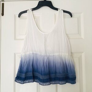 Cute Blue & White Ombre Tank Top